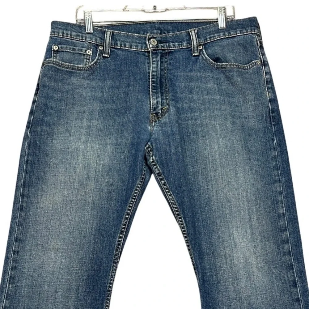 Levi's 514 Mens Jeans‎ 36x30 Regular Fit Blue Wash Denim Distressed
